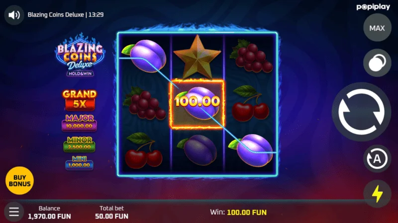 Blazing Coins Deluxe kemenangan permainan asas