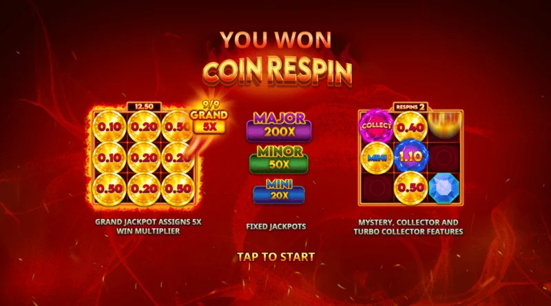 Blazing Coins Deluxe respin syiling