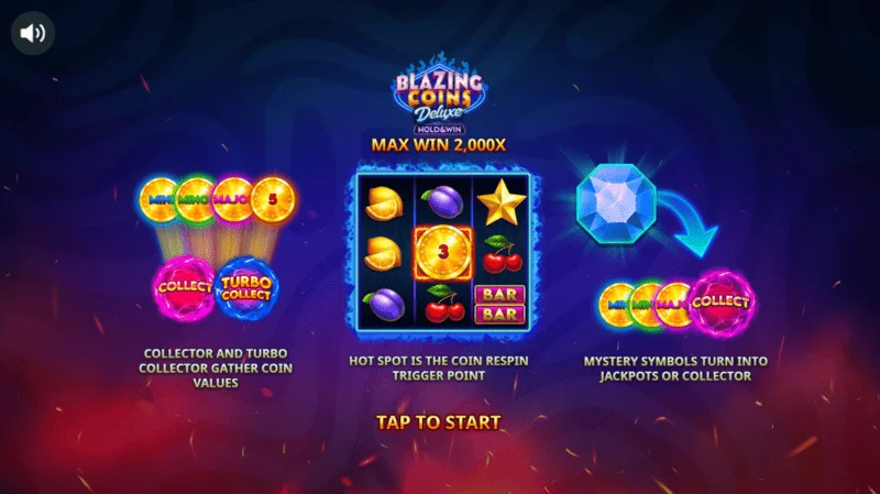 Blazing Coins Deluxe menu utama