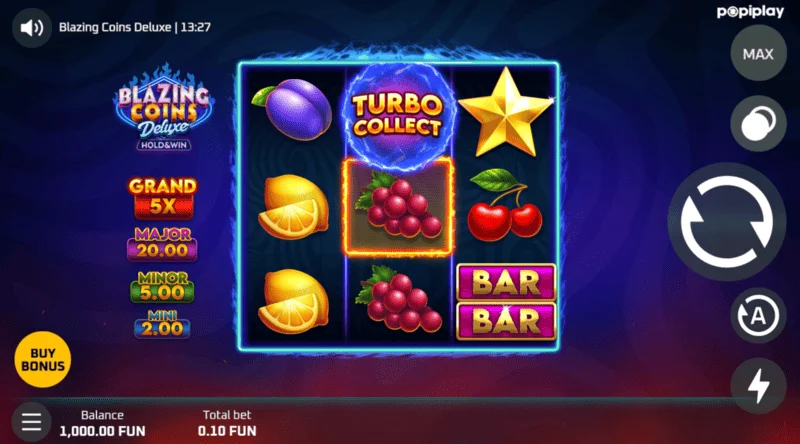 Blazing Coins Deluxe skrin permainan